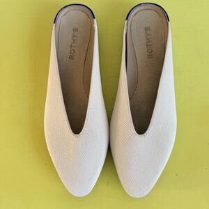 Rothy’s Almond Demi Flat Mule Vanilla Bean Cream Knit Slip On Flat Size 10 Slide